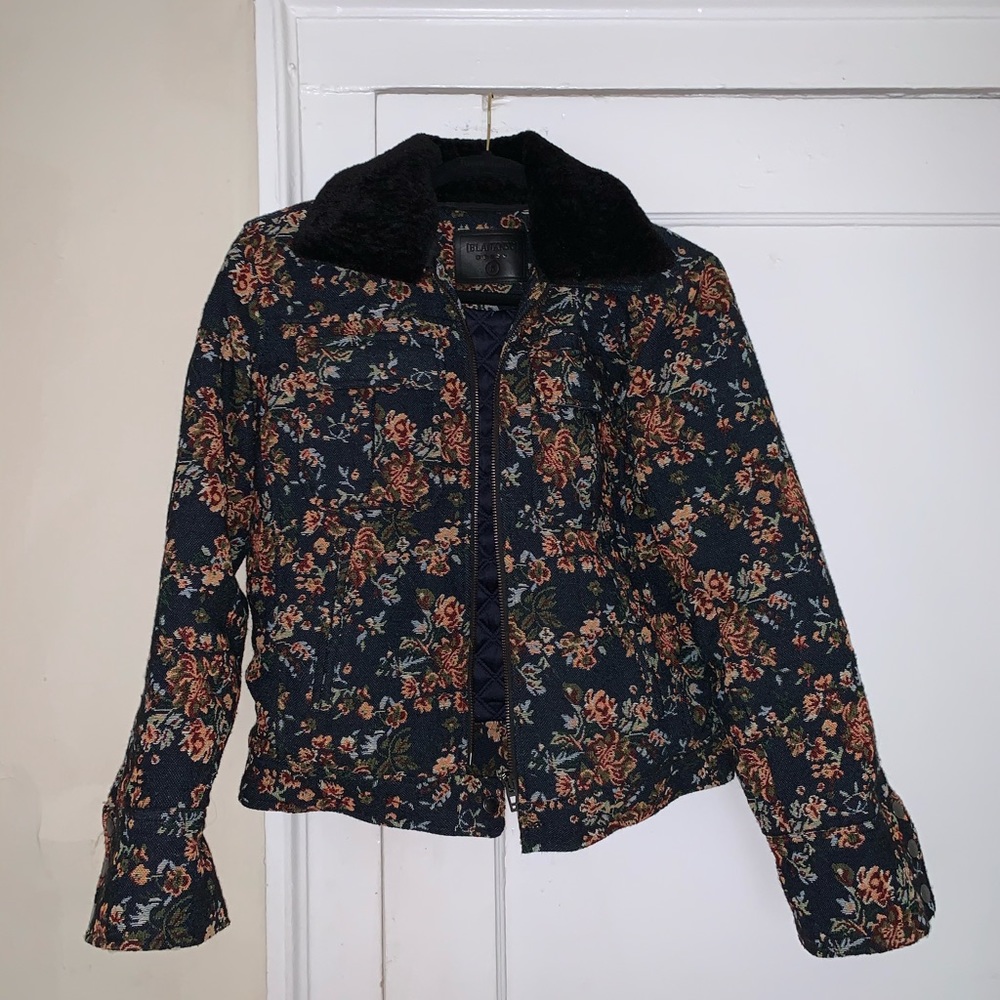 Urban Outfitters floral tapestry coat, Size S